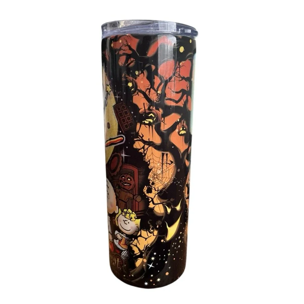 Peanuts Halloween Tumbler Stainless Steel 20 oz  Charlie Brown Lucy Snoopy Linus
